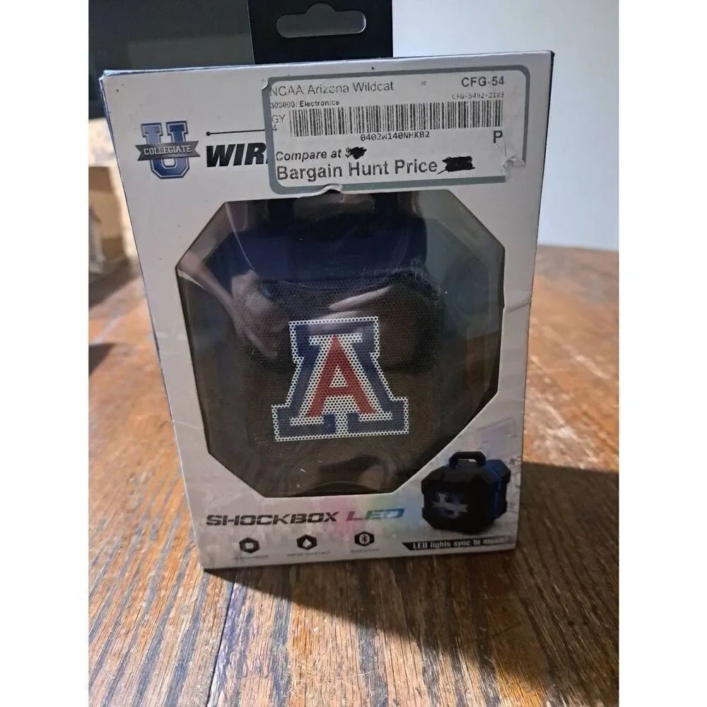 New Damaged Box Prime Brands Arizona Wildcats Shockbox LED Wireless Speaker